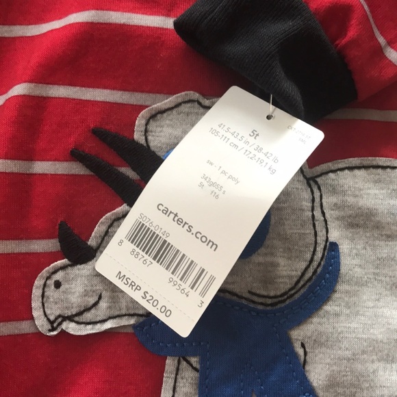 Carter's Dinosaur Footed Pajamas - Picture 7 of 8