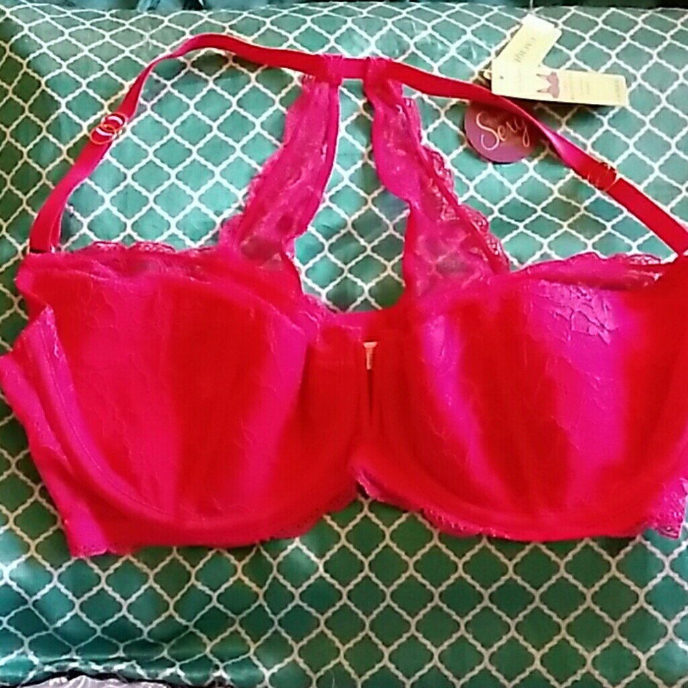 Fuschia Pink Lace Bra