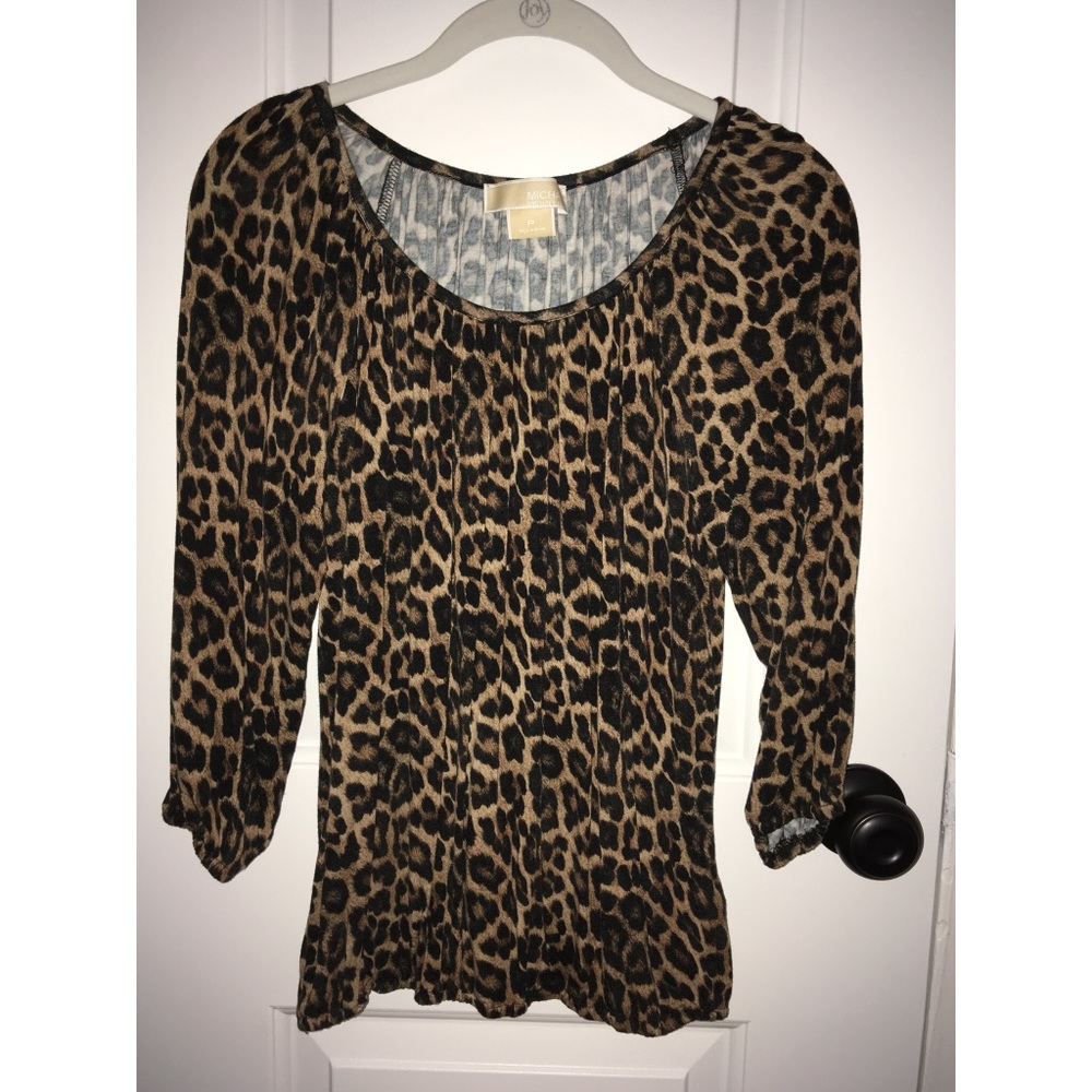 Michael by Michael Kors 3/4 sleeve leopard top