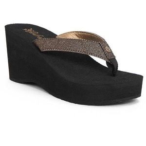 Cobian Mirage Zoe Bronze Sparkle Wedge Flip Flop