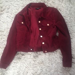Maroon velvet jacket