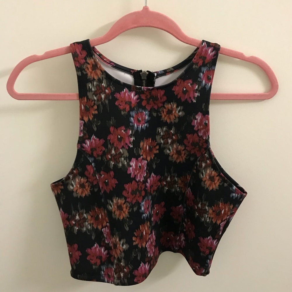 Neoprene Floral Crop Top