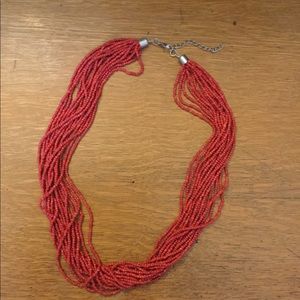 Red Seed Bead Necklace