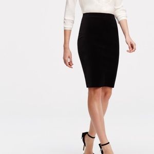 Ann Taylor Black Velvet Pencil Skirt