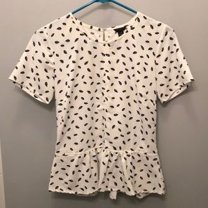 Ann Taylor White Peplum Top
