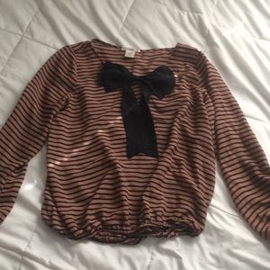 Striped long sleeve blouse