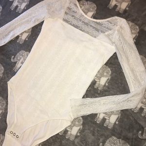 White lace hollister Bodysuit