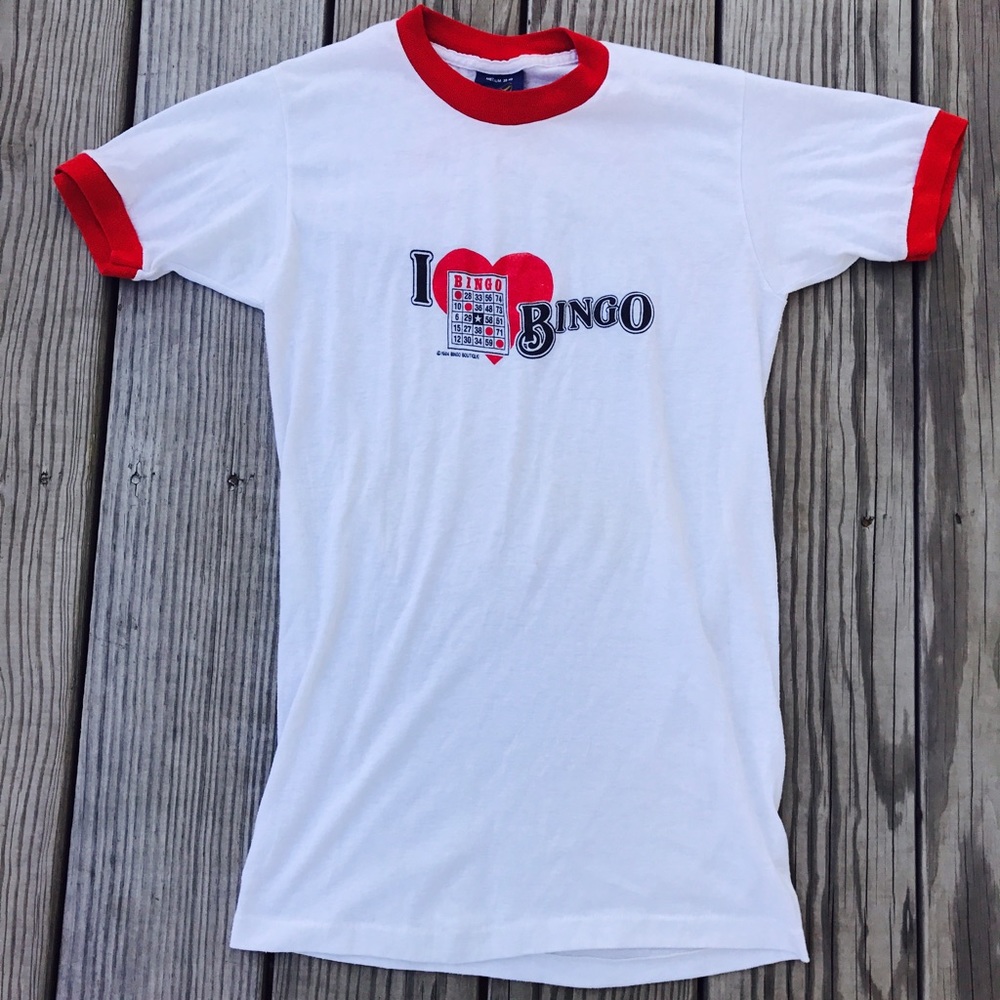 SOLD vintage 80s Bingo ringer novelty tee - Picture 2 of 4