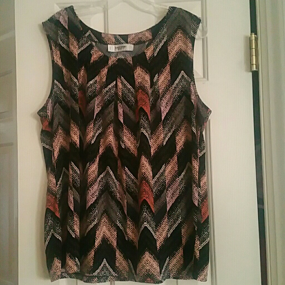 Shell - Pleated, Round Neck Sleeveless Top