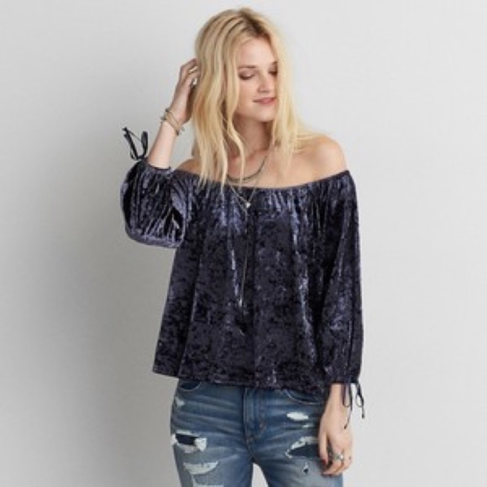 Velvet Off the Shoulder Top