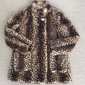 ASOS Longline Leopard Faux Fur Coat
