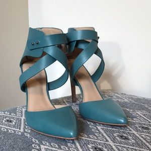 Joe's Jeans turquoise heels