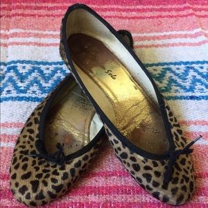 Leopard calf hair London Sole flats 39 US 8
