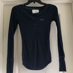 Aeropostale navy blue ribbed long sleeve stretch
