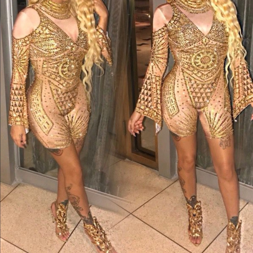 Custom Embellished Romper Size Small/Medium