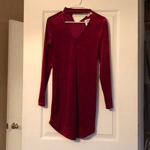 Red velvet dress