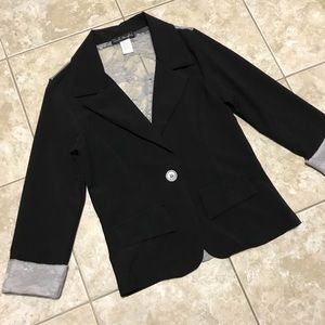 Sold Blazer Lace Back & Rolled Cuff Jacket 3/4 Sleeves