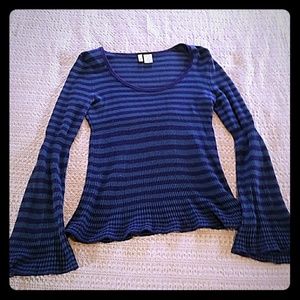 Anthropologie Moth flare sleeve striped sweater