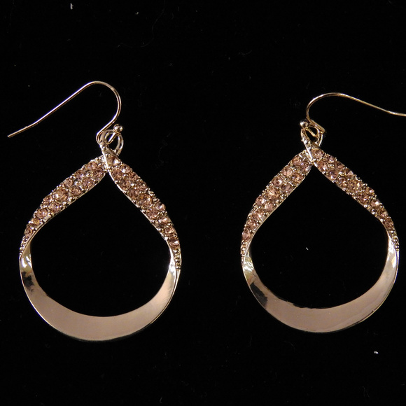 NWOT gold dangle earring / topaz crystal NYCOE34nc - Picture 2 of 3