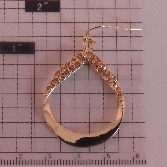 NWOT gold dangle earring / topaz crystal NYCOE34nc - Picture 3 of 3