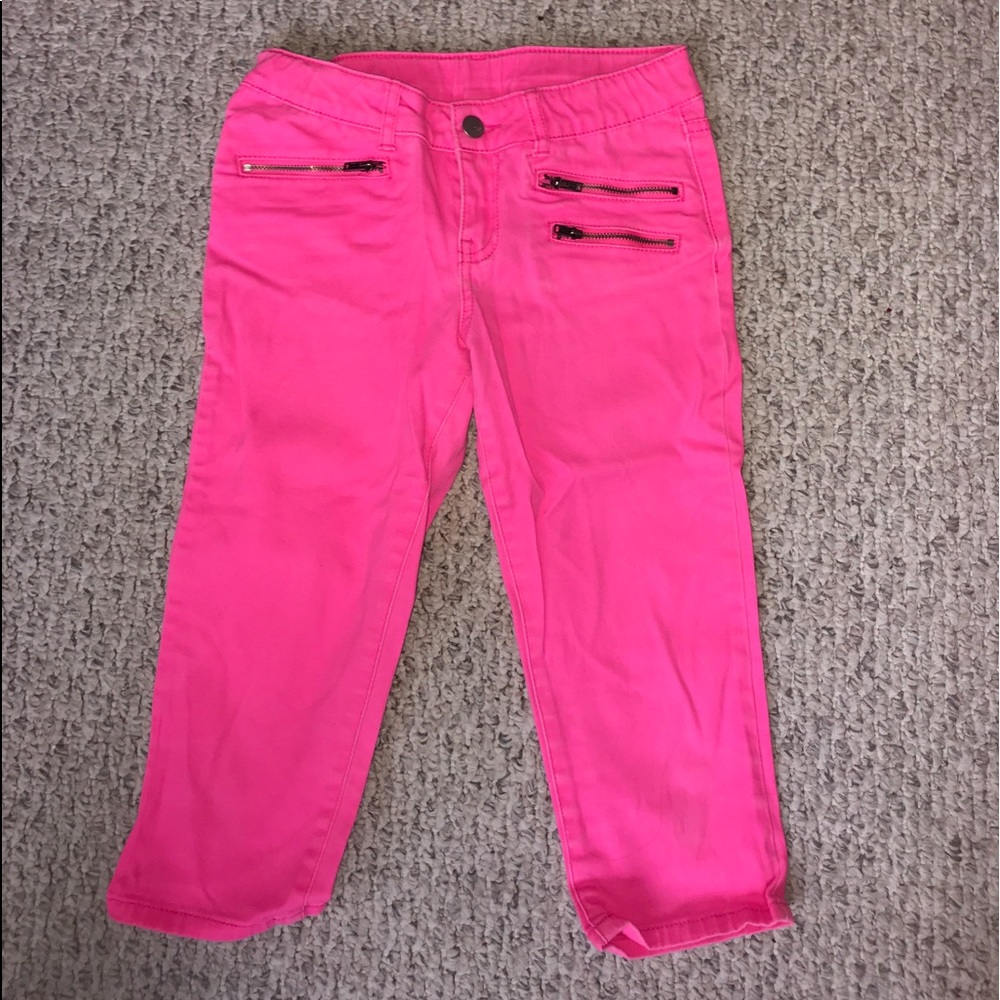 Bright pink jean capris