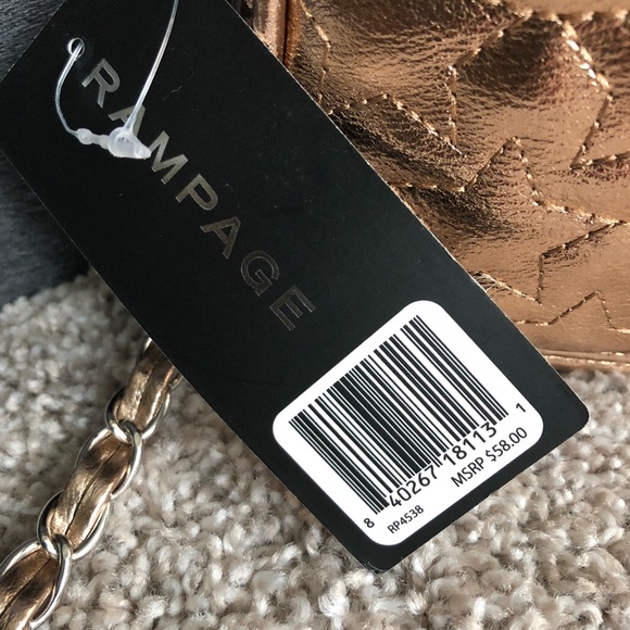 NWT Rampage Rose Gold Crossbody - Picture 6 of 7