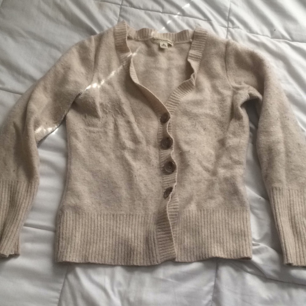 Cream wool cardigan