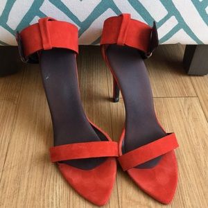 Zara red heels with straps
