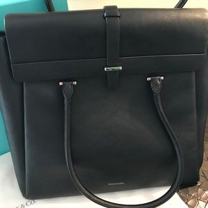 Tiffany & Co. Black Leather Olivia Tote Bag