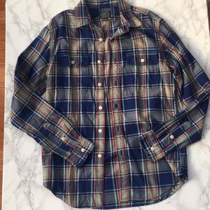 JCREW Plaid button Down! Slim fit! Blue green red!