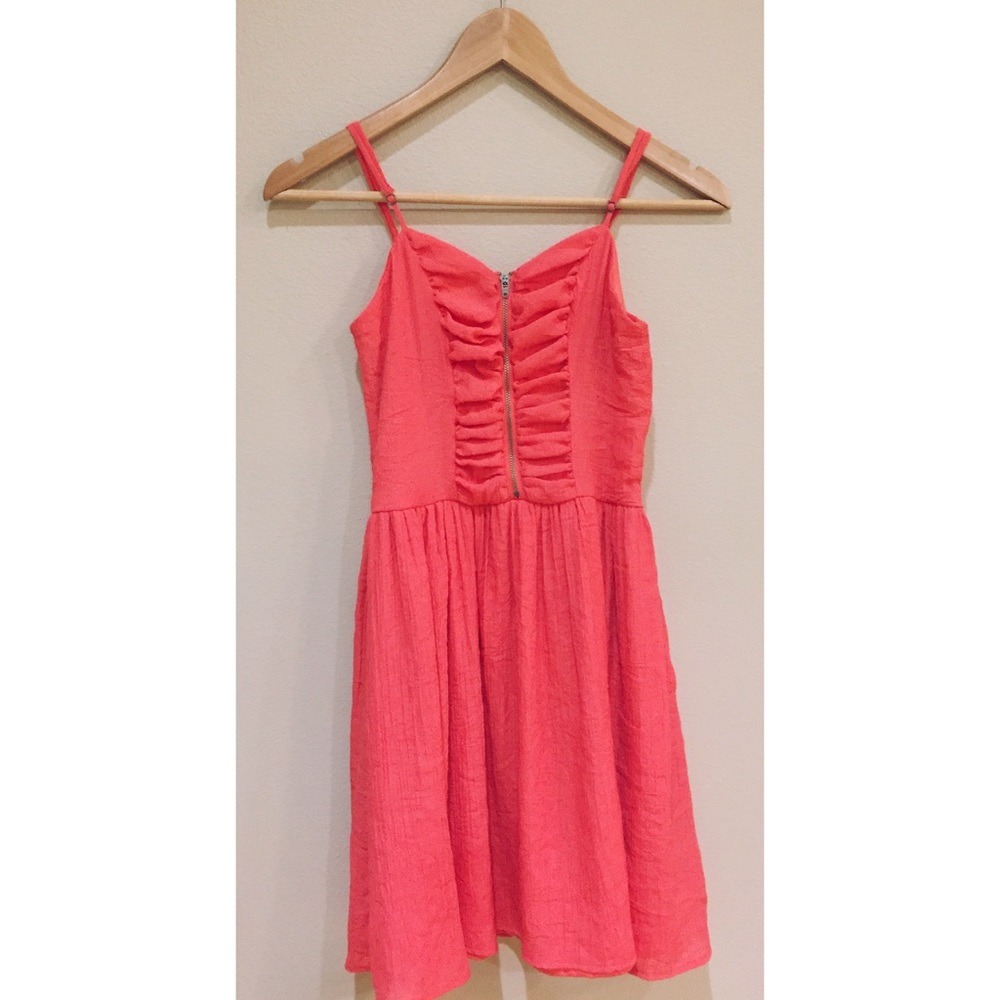 NWOT Xhileration Coral Zipper Bust Skater Dress XS
