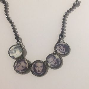 Hollywood legends black and white photo necklace