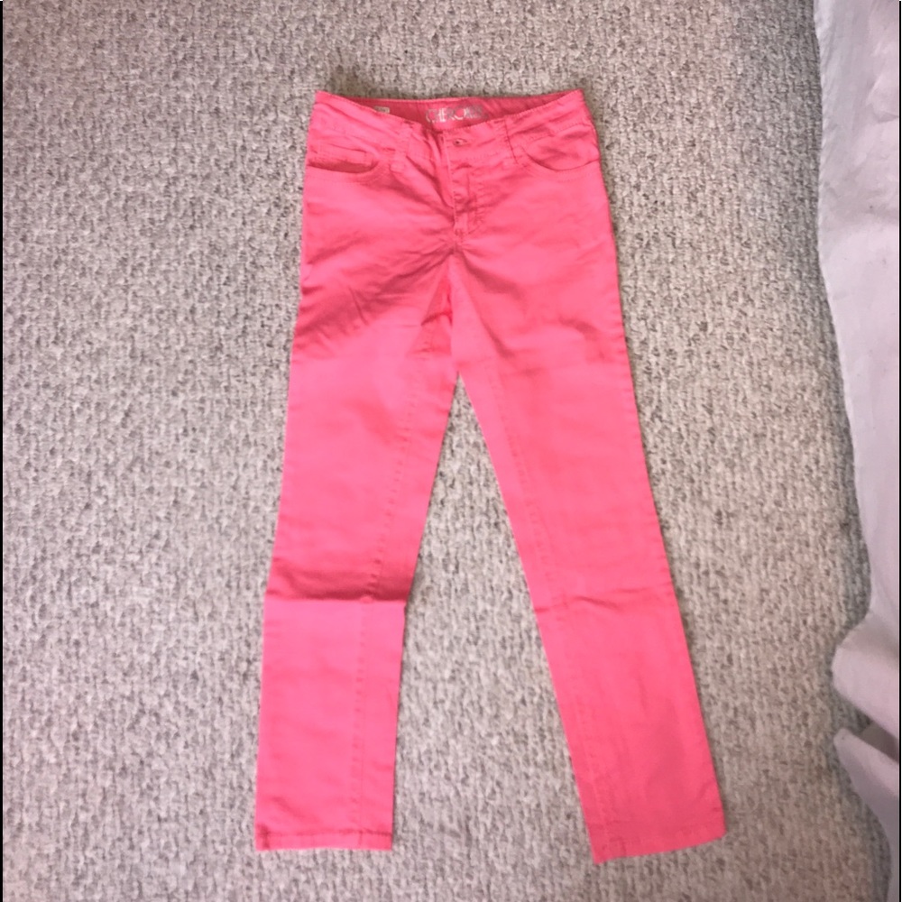 Coral colored jeans