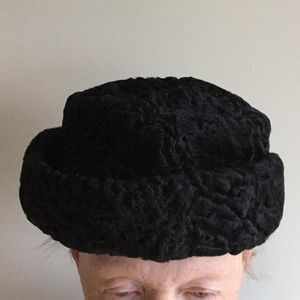 Vintage black Persian lamb hat.