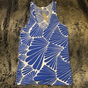 Jcrew wms racer back blue/white tank