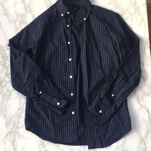 JCREW Checkered button Down! Slim fit! Navy blue!