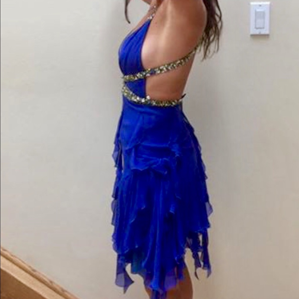 Mandalay cobalt blue dress ,sz 2 w/rhinestones