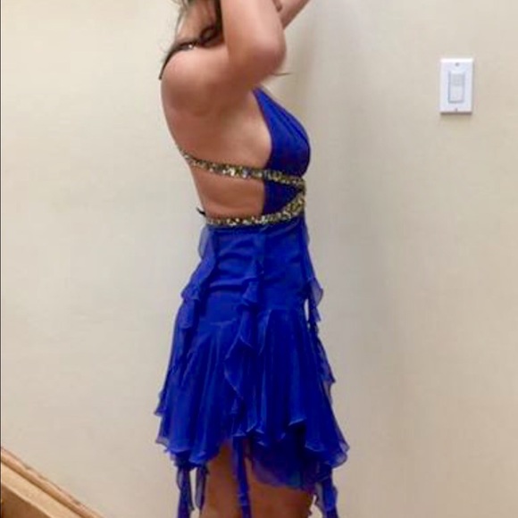 Mandalay cobalt blue dress ,sz 2 w/rhinestones - Picture 3 of 3