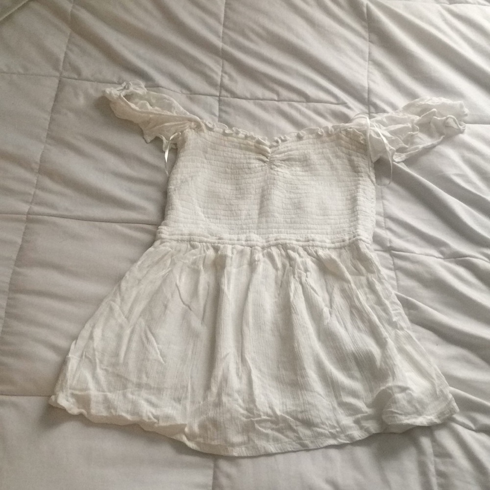 White off the shoulder shirt