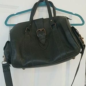 Handbag - olive green with brass details