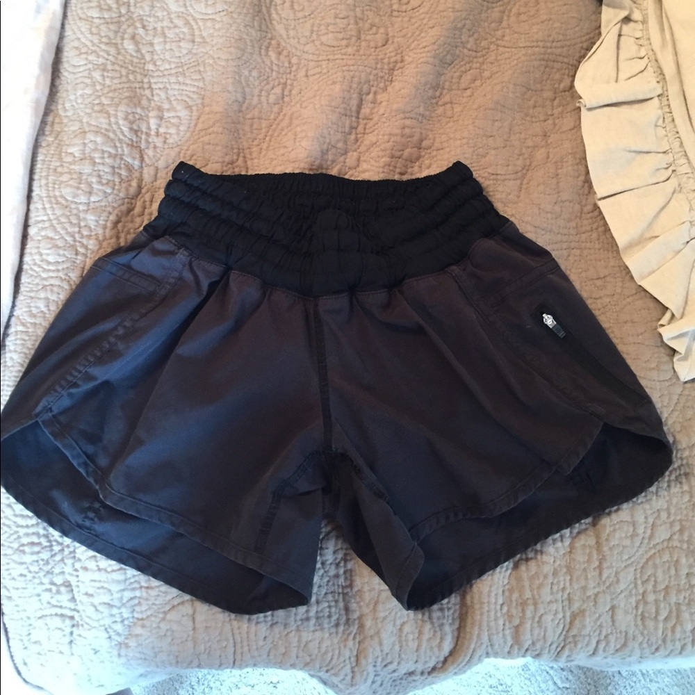 Black Lululemon athletic shorts