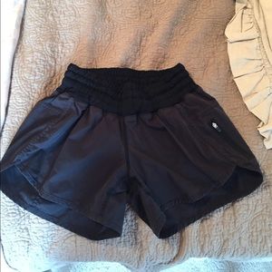 Black Lululemon athletic shorts