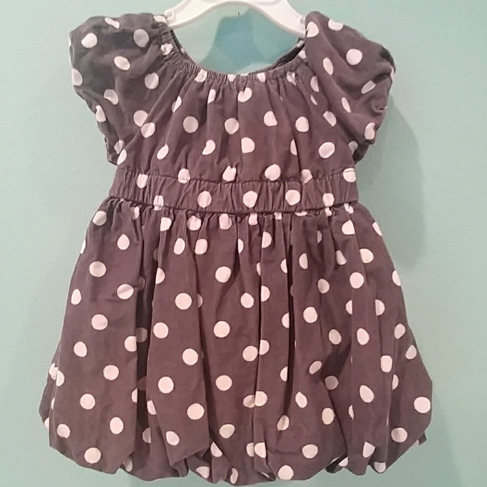 Old navy gray bubble dress w/  white polka-dots