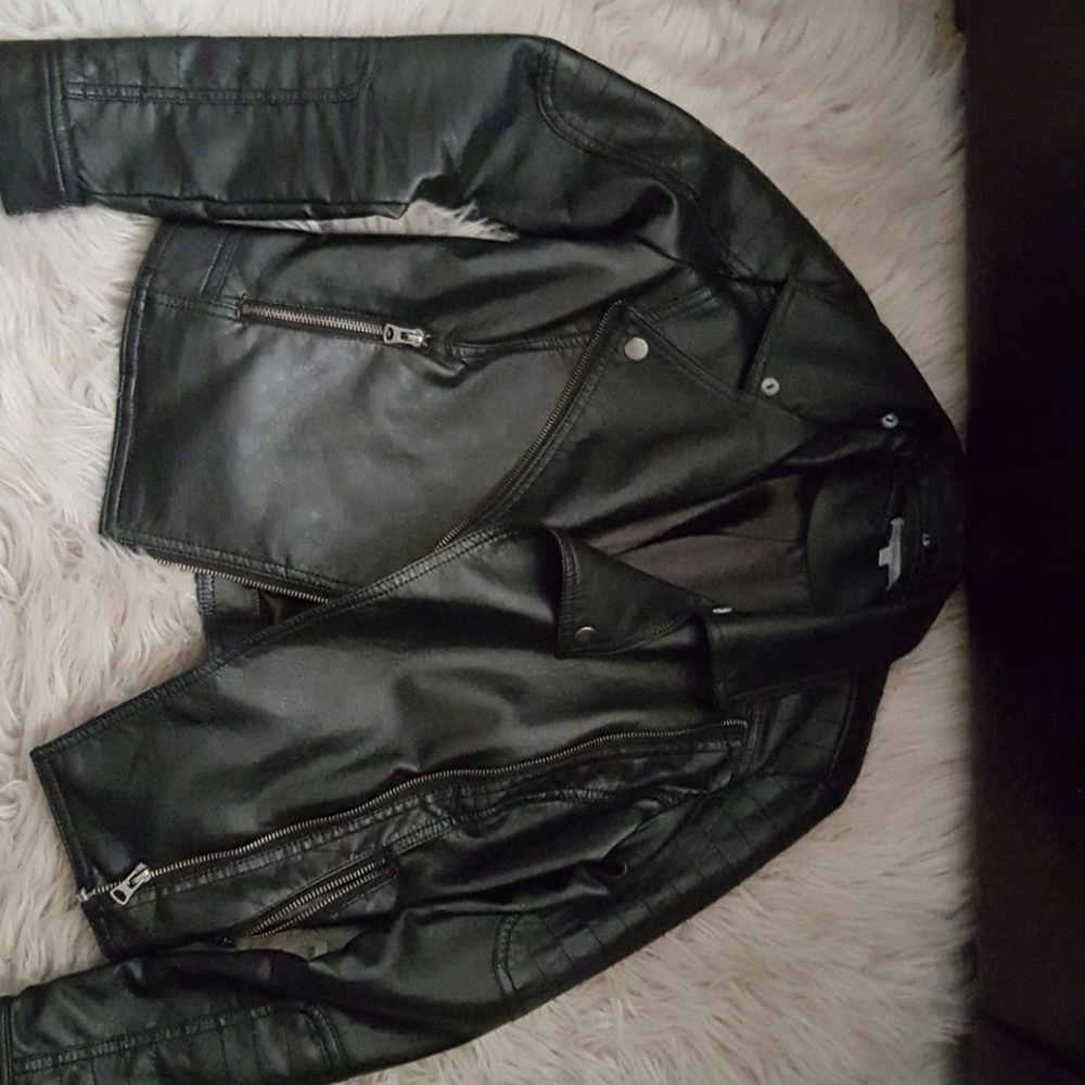 Black leather jacket