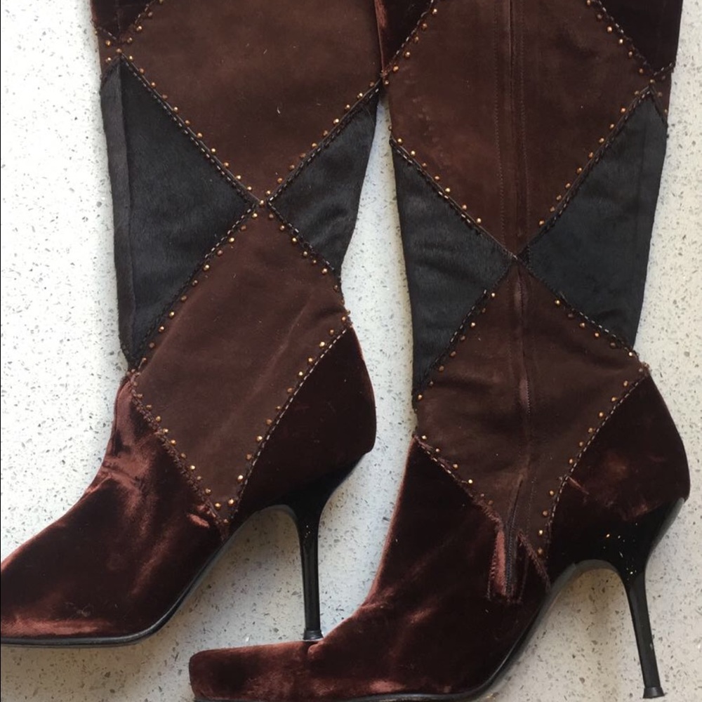 Sergio Rossi velvet/ suede / boots 37,5