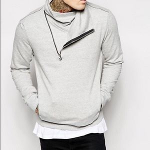 Religion A-Symmetrical Zip Funnel Neck Sweater