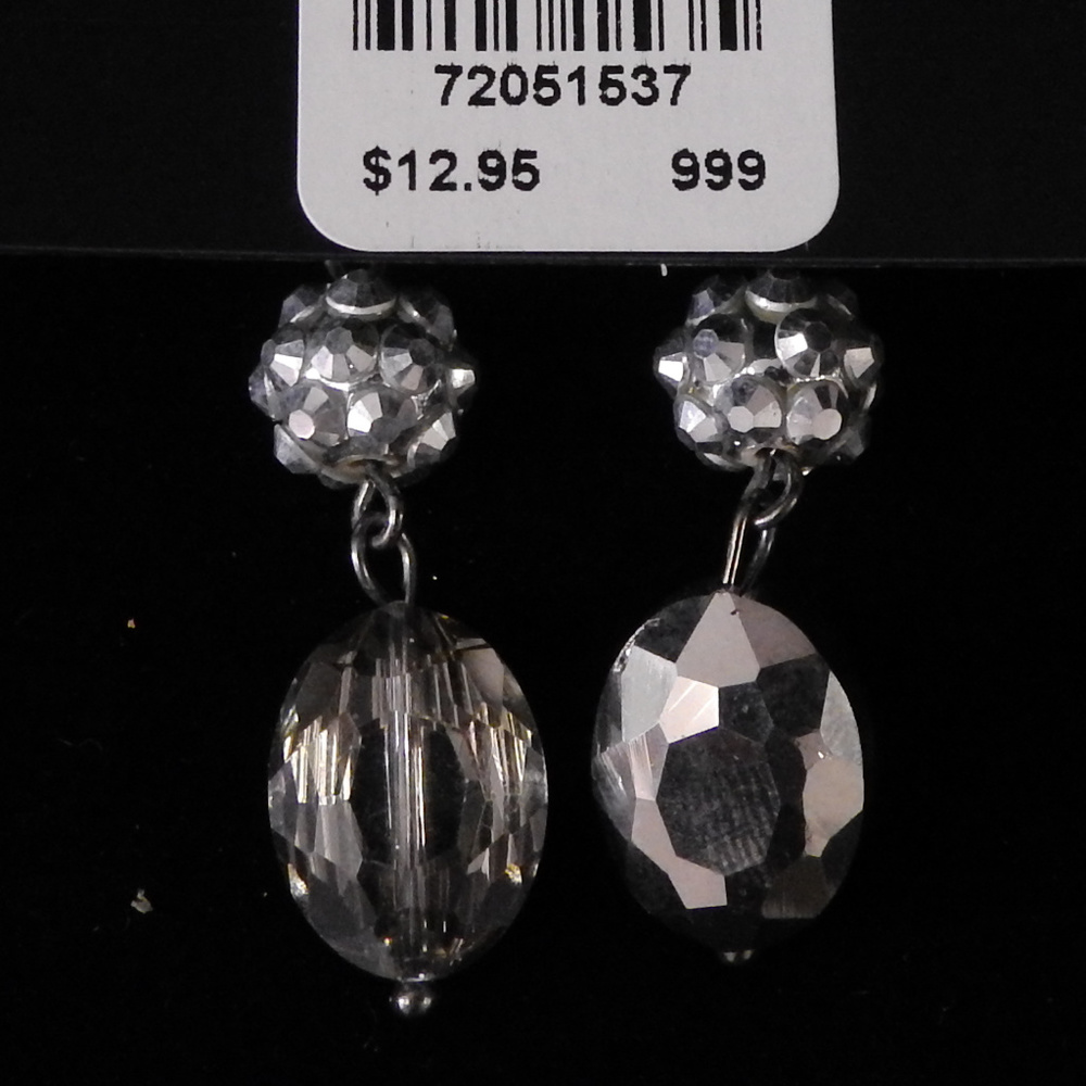 NWT silver with grey smoke stone dangle, NYCOE16 - Picture 2 of 3