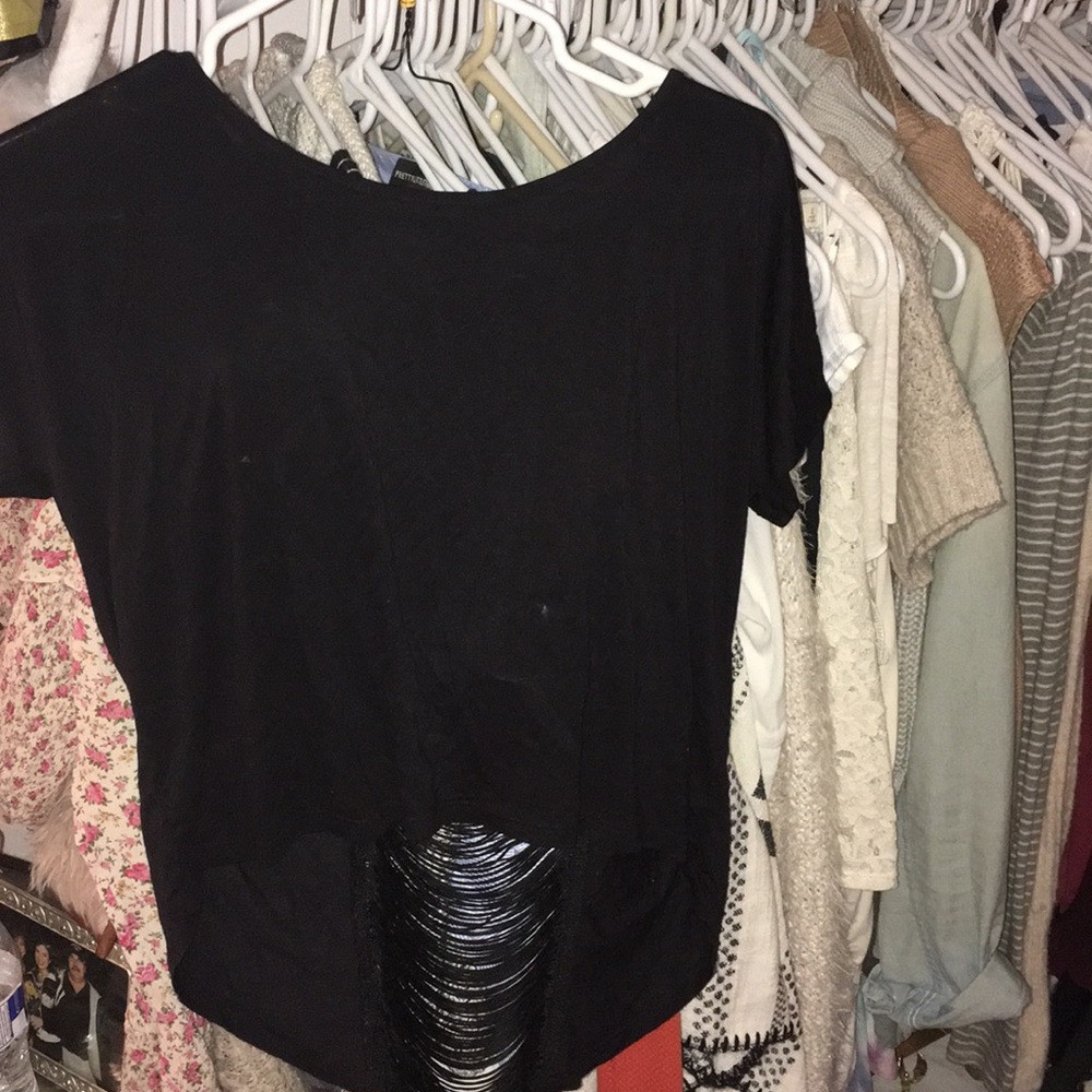 Black fringe top