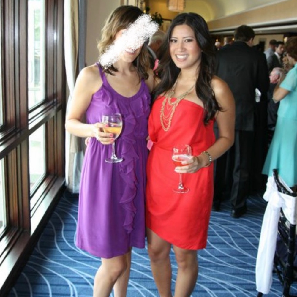 BCBGeneration Red Cocktail Strapless Dress