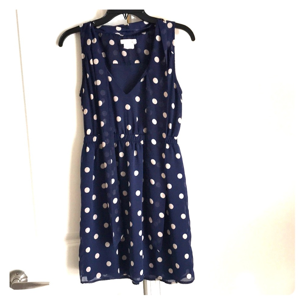 Navy polkadot dress
